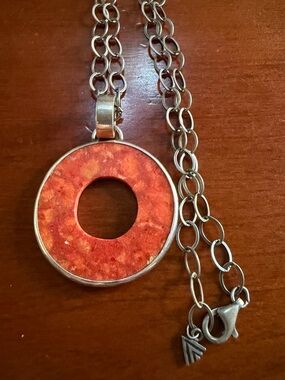 SILPADA STERLING SILVER & CORAL NECKLACE. VINTAGE SILPADA